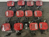 Universal 12V Tail Light Assemblies with Steel Brackets, Set of 6 Pairs