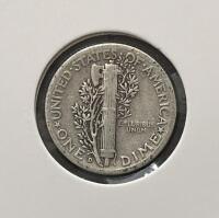 1944 & 1945 Mercury Dimes, 90% Silver, Circulated, One Philadelphia and One Denver Mint Mark - 3