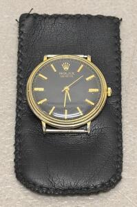 Rolex Gen&egrave;ve Plaque Or G20M Dress Watch, Black Dial, Ref. RL11500-124, Manual Wind, No Strap