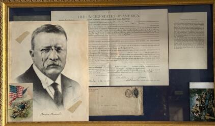Theodore Roosevelt Secretary Signed 1904 U.S. Land Grant Patent, 160 Acres Idaho, Framed w/ Envelope ( Signed by the Secretary ) - Unable to Verify