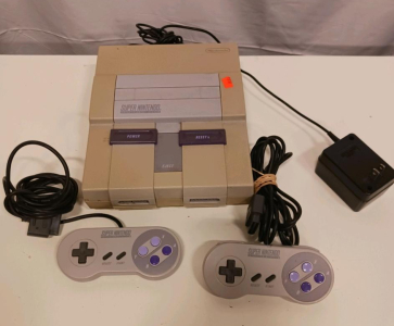 Super Nintendo SNES Console, 2 Original Controllers, Power Adapter, NTSC, Genuine Nintendo Tested