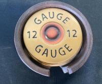 HomeWetBar 12 Gauge Shotgun Shell Coaster Set with Holder, Polyresin Stone, 5-Piece