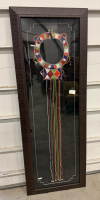Framed Maasai Beaded Wedding Necklace with Multicolor Geometric Patterns
