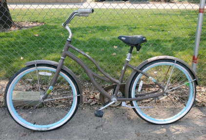 Electra Cruiser 1 Step-Thru, Single-Speed, 26" Wheels, Matte Brown with Blue Accents
