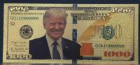 (5) President Donald J. Trump $1000 Gold-Plated Bills, Collectible Novelty, Serial GOLD99999999 - 3