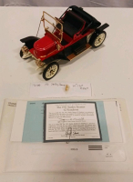 Franklin Mint 1:16 1911 Stanley Steamer 62 Runabout Die-Cast Model w/ COA, Red/Black