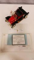 Franklin Mint 1:16 1911 Stanley Steamer 62 Runabout Die-Cast Model w/ COA, Red/Black - 2