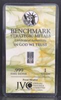 (2) Benchmark Strategic Metals 1 Grain .999 Fine Silver Bars, Encapsulated with Certificates - 2