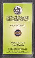 (2) Benchmark Strategic Metals 1 Grain .999 Fine Silver Bars, Encapsulated with Certificates - 4