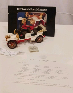 Franklin Mint 1:24 Mercedes Simplex 1904 Diecast Model, Box & COA, The World's First Mercedes