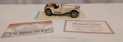 Franklin Mint 1:24 Scale 1938 Jaguar SS-100 Die-Cast Model with Certificate