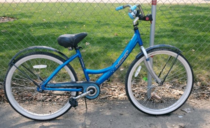 NEXT La Jolla 24" Single Speed Youth Cruiser Bike &ndash; Blue, Coaster Brake, Bell, Fenders