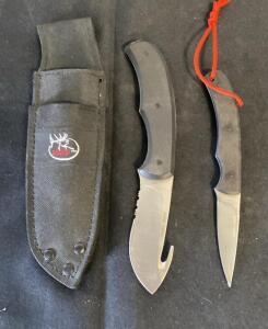 RMEF 154RMEF Fixed Blade Hunting Knife Set &ndash; Gut Hook & Caping Knives with Sheath
