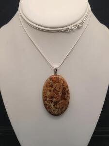 87ct. Natural Designer Asteroid Jasper Gemstone Necklace