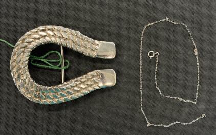 Fine Silver-Tone Necklace Chain with Spring Ring Clasp, Estimated 18 in Length, 1-2 mm Width