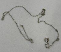 Fine Silver-Tone Necklace Chain with Spring Ring Clasp, Estimated 18 in Length, 1-2 mm Width - 2