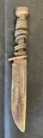 CASE XX WWII Trench Art Fixed-Blade Knife, Custom Hardware Handle, Leather Sheath, 10" Overall - 2