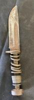 CASE XX WWII Trench Art Fixed-Blade Knife, Custom Hardware Handle, Leather Sheath, 10" Overall - 4