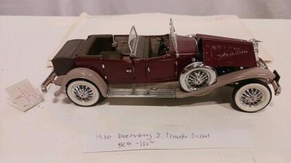 Franklin Mint 1:24 Scale 1930 Duesenberg J Derham Tourster Die-Cast Model