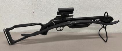 150 lb Recurve Crossbow with Red Dot Sight, Folding Foot Stirrup, and Skeletonized Stock