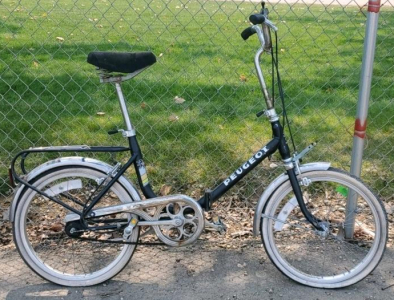 Vintage Peugeot Folding Bicycle, 20" Wheels, Steel Frame, Single Speed, Black