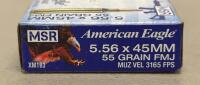 (80) Rounds Of Federal American Eagle 5.56x45mm XM193, 55gr FMJ, Brass Case, 3165 fps, USA Made - 3