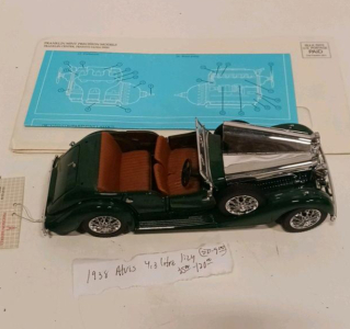 Franklin Mint 1938 Alvis 4.3 Litre 1:24 Scale Die-Cast Model, Green, Manual & Tag Included
