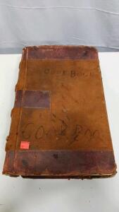 1880s Idaho Ledger & Scrapbook, Leather Bound, Handwritten Accounts & Recipes, 250+ Pages