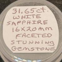 Stunning 31.65ct. White Sapphire 16x20mm Faceted Gemstone - 4