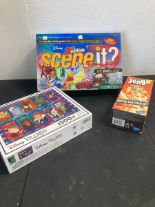 Disney Scene It, Jenga, Disney Villians Puzzle