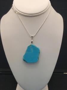 102.25ct. Turquoise Free-form Slab 24" Necklace