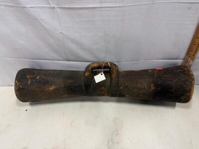 Papua New Guinea Garamut Double Slit Drum, Hand-Carved Hardwood, 27 Inch, Integral Handle