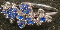 Pretty Blue Sapphire Flower Ring, Size 8 - 3
