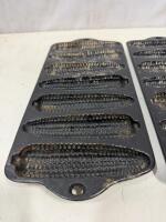 Cast Iron Cornbread Pan Set, 7-Cavity Each, Corn Stick Molds, Heavy Duty, Seasoned Black - 2