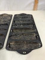 Cast Iron Cornbread Pan Set, 7-Cavity Each, Corn Stick Molds, Heavy Duty, Seasoned Black - 3