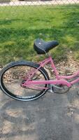 Single-Speed Step-Through Cruiser Bike, 26" Wheels, Pink Frame - 4
