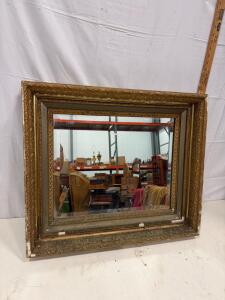 Antique Ornate Gold Gilt Wall Mirror, 27"x21", Victorian/Baroque Revival Style