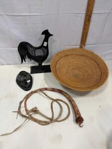 Handcrafted Large African Tonga Basket &ndash; 18-20" Diameter, Spiral Weave Design