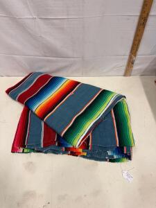 Traditional Mexican Serape Blanket - Multicolor Woven Throw 72"x48" Acrylic/Cotton 835-942