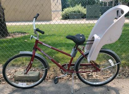 MainStreet Cruiser Bicycle with Rear Child Seat, Single-Speed, 26" Wheels, Red Frame