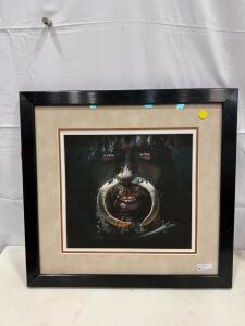 Framed Ethnographic Portrait Photograph &ndash; Black Wood Frame, Matted, Vibrant Cultural Detail, 24"x24"