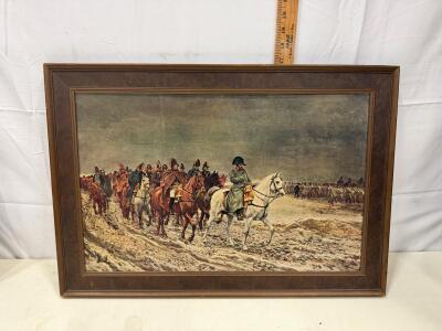 Framed Art Print of 'Napoleon Leading his Army' by Jan van Chelminski