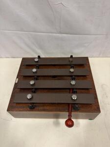 4-Note Wooden Box Glockenspiel with Mallet, Approx. 8"x8"x3.5", Metal Bars
