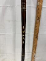 Decorative Inlaid Wood Walking Cane 36" Crook Handle Geometric Inlay with Protective Rubber Tip - 5