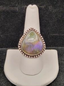 Flashy Labradorite Gemstone Ring, Size 9