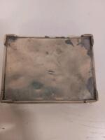 Mexican Silver & Abalone Inlay Trinket Box, Rectangular, Hinged Lid, Dark Wood Interior - 3
