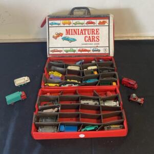 Vintage Die-Cast Car Collection with Carrying Case &ndash; 21 Vehicles, 1960s-1970s