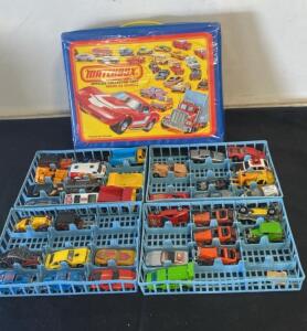 Vintage Matchbox 36 Car Collection with Blue Official 48-Car Collector Case, Diecast 1:64 Scale