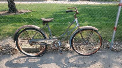 Vintage Columbia Step-Through Cruiser Bicycle, 1950s-60s, 26" Steel Frame, Needs Restoration