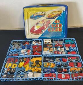 Vintage 48 Car Carrying Case With Assorted 1:64 Die-Cast Cars & Trucks NO.2030U ( R7 )